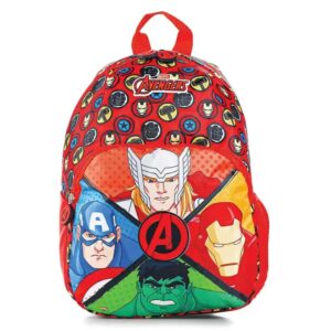 Striders Avengers Kids School Bag with Zippered Compartments, 13-Inch, 2-4 Years