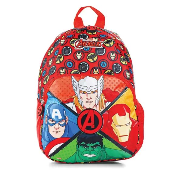 Striders Avengers Kids School Bag with Zippered Compartments, 13-Inch, 2-4 Years