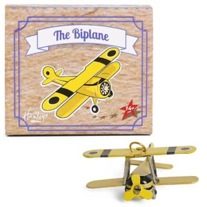 Retro Biplane Metal Airplane Model, Biplane Military Aircraft, Home Decor Toy, Kids for 14Yrs+, Yellow