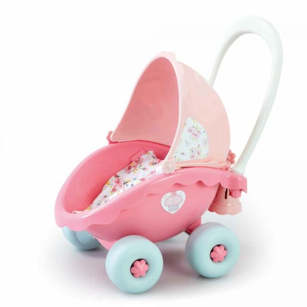 ELC Cup Cake My First Pram Buggy in Beautiful Pink Shade, Push & Drive Buggy, Encourages Walking, Pre-School Toy, 18 Months+, Pink